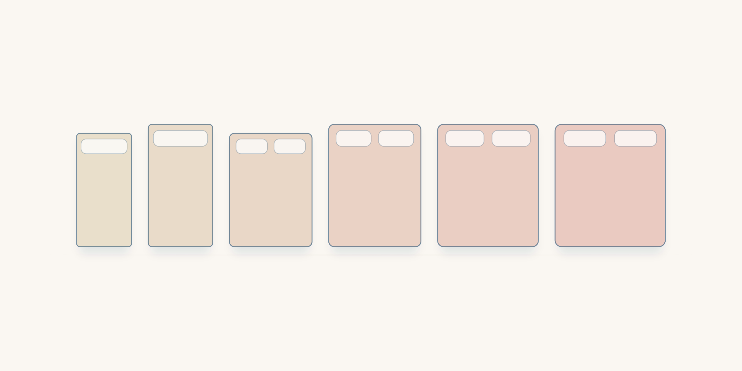 Six NZ mattress sizes drawn to scale, side by side, from single to super king